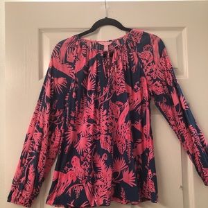 Lilly Pulitzer Caw Willa blouse size M